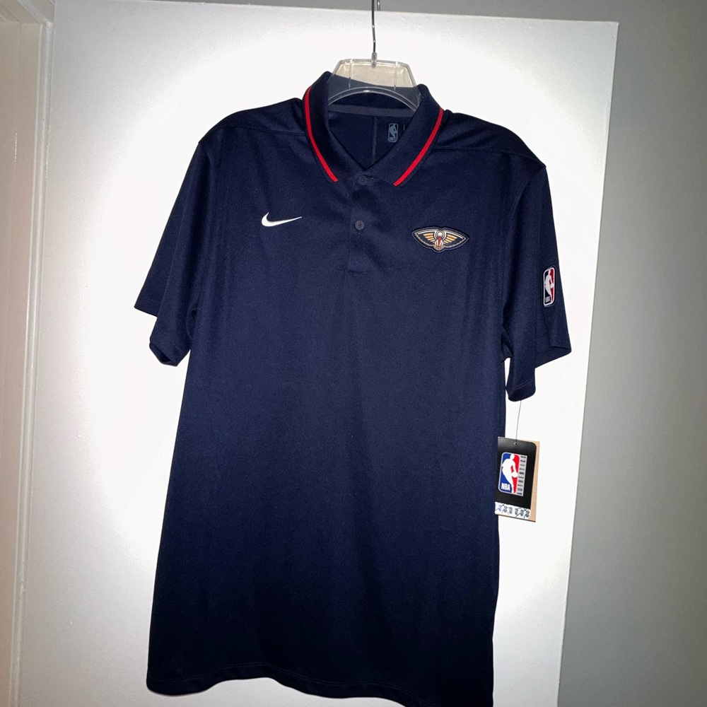 Nike Navy Polo with Red Collar Accent